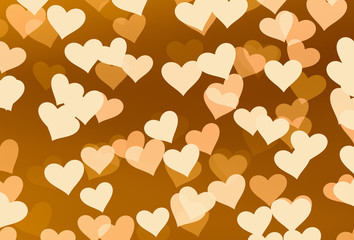 flying hearts on brown backgrounds