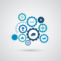 Infographic elements.Cogwheel gear - business concept wit icons