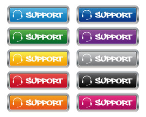 Support metallic rectangular buttons