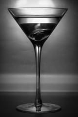 Martini isolated black and white photo