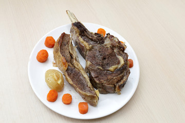 Roasted beef on the bone