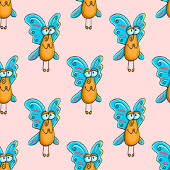 seamless pattern with appealing  fly