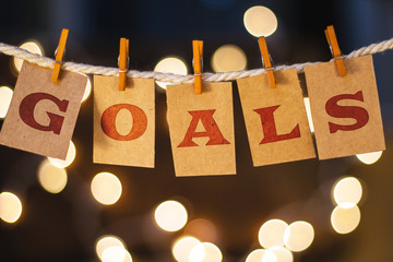 Goals Concept Clipped Cards and Lights