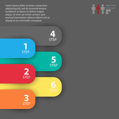 Infographics with space for text, stickers, banners and lines.