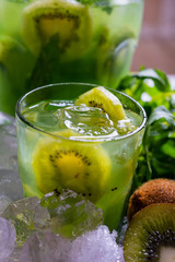 glass of fresh tropical kiwi lemonade