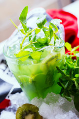 glass of fresh tropical kiwi lemonade