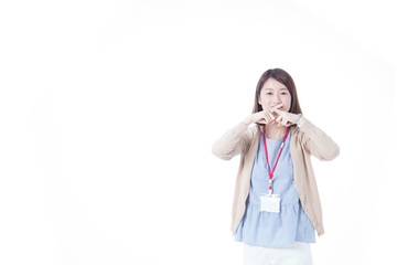 オフィスカジュアルポートレート(白バック)