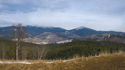 Panorama landsape with mountains