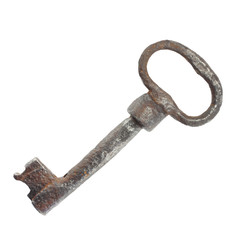 Obraz premium vintage metal key isolated on white background