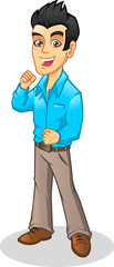 Young Manager Wearing Casual Business Attire Vector Cartoon