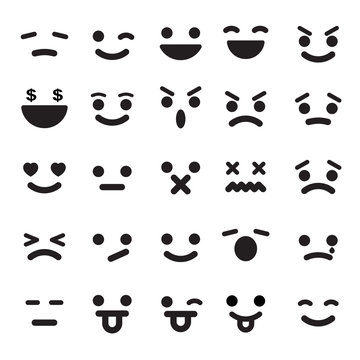 Smiley faces icons set