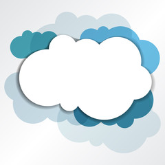 Blue clouds background. Vector illustration, modern template des