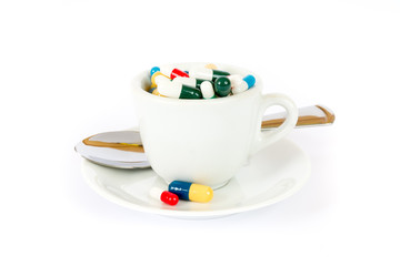 Breakfast with various pills