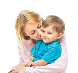 Portrait of  boy  with mother 