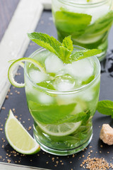 Fresh mojito cocktail in a glass