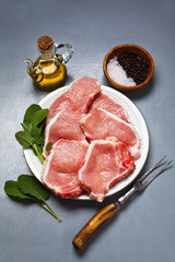 pork raw loin with olive oil & sage
