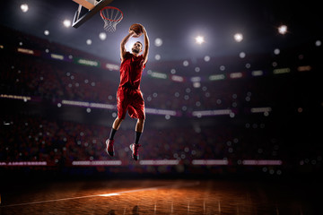 Obraz premium red Basketball player in action