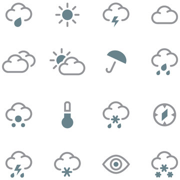 Weather forecast icons set.