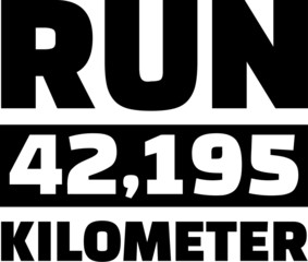Marathon Run 42,195 kilometres