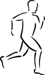 Running silhouette outline