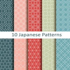 set of ten japanese patterns - 81876749