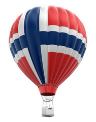 Naklejka premium Hot Air Balloon with Norwegian Flag (clipping path included)