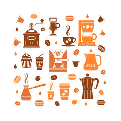 Coffee icons set