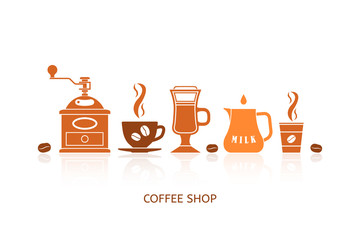 Coffee icons set