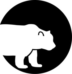 Bear in front of moon