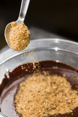 Ingredients for preparation of artisanal chocolate bar