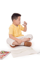 Chinese children, drink water