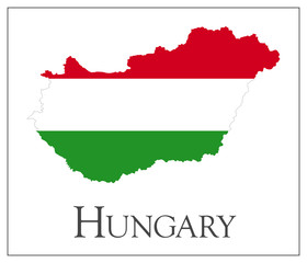 Hungary flag map