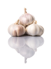 Garlic over white background