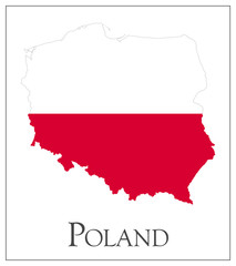 Poland flag map