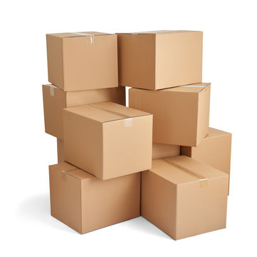 box package delivery cardboard carton stack