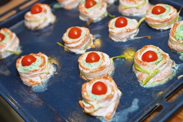 Fish snack with cheese inside