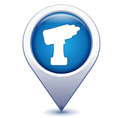 visseuse sur marqueur géolocalisation bleu