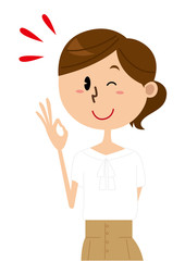 Fototapeta premium 女性 ばっちり