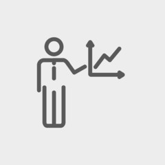 Business report thin line icon