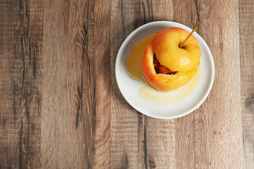 Baked apple with nuts