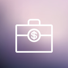 Obraz premium Money suitcase thin line icon