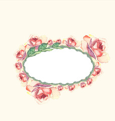 Seamless pattern with flowers rose watercolor