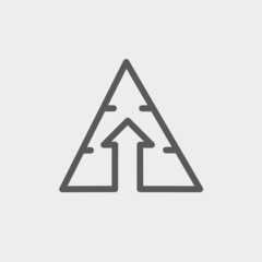 Triangle arrow up thin line icon