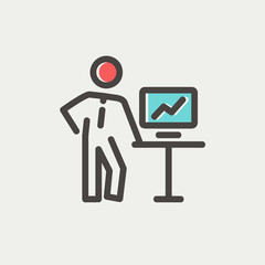 Business presentation thin line icon