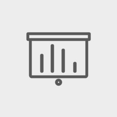 Projector roller screen thin line icon