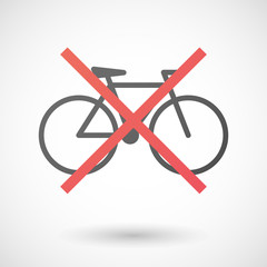 Not allowed icon with a bicycle