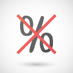 Not allowed icon with a discount sign