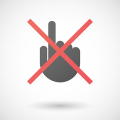 Not allowed icon with a pointing hand