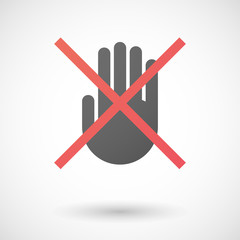 Not allowed icon with a hand