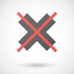Not allowed icon with an "X" sign